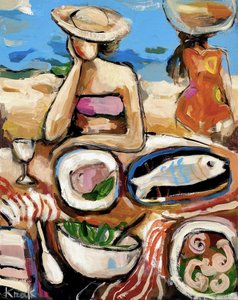 Kleurrijke strandlunch