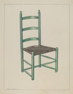 Ladderrugstoel - genaamd schokstoel, ca. 1936 door Magnus S. Fossum