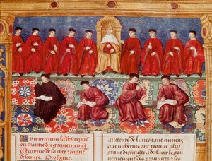De Raad van Tien De Doge is in het midden (detail) door Maitre de Philippe de Gueldre