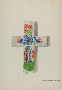 Cementen hoofdsteen, ca. 1937