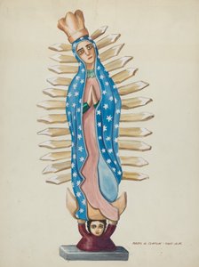 Guadalupe Houten Santo of Bulto, c. 1937 door Majel G. Claflin