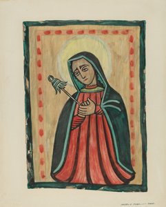 Retablo-Onze Lieve Vrouw van Smarten Nuestra Senora de los Siete Dolores, ca. 1938 door Majel G. Claflin