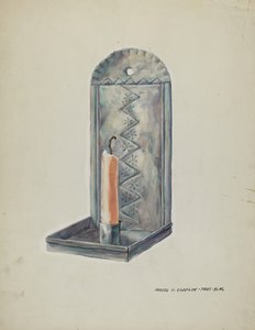 Blikken wandkandelaar door Majel G. Claflin