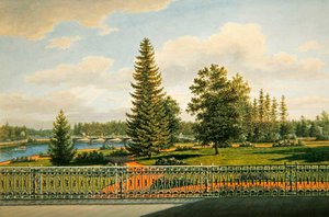 Uitzicht vanaf het terras van het Jelaginpaleis, Sint-Petersburg
