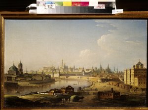 Uitzicht op het Kremlin en het weeshuis van Moskou