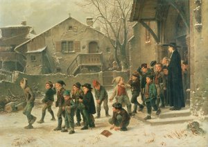 Na de les, 1859 door Marc Louis Benjamin Vautier