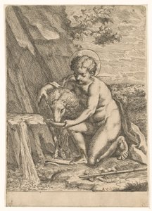 Johannes de Doper als kind door Marcantonio Bellavia