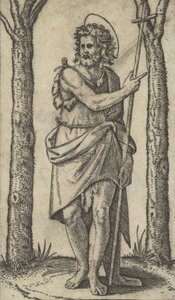Johannes de Doper met een staf, uit de serie 
