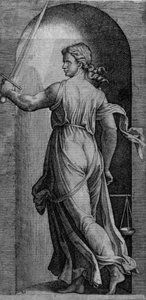 Gerechtigheid door Marcantonio Raimondi