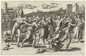 De Kindermoord door Marcantonio Raimondi