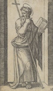 Sint Filippus, boek in zijn linkerhand, staf rustend op zijn linkerarm, ca. 1500-1527