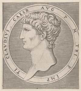 Speculum Romanae Magnificentiae: Claudius, uit De Twaalf Caesars, ca. 1500-1534 door Marcantonio Raimondi