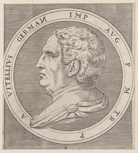 Speculum Romanae Magnificentiae: Vitellius, uit De Twaalf Caesars door Marcantonio Raimondi