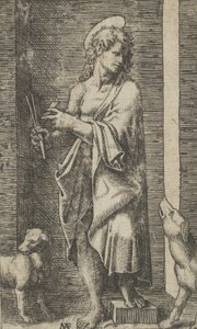 Sint Lazarus geflankeerd door twee honden, uit de serie 