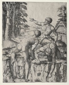 De klimmers drie figuren uit Michelangelo