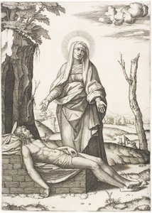De Piëta door Marcantonio Raimondi