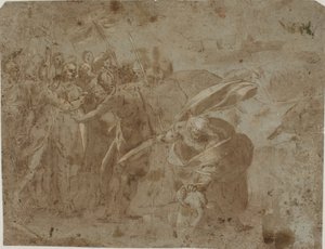 De arrestatie van Christus met Sint Petrus die het oor van Malchus afsnijdt door Marcantonio del Forno