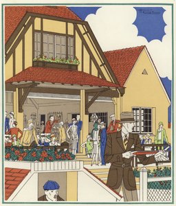 Duiven-Schietclub in Le Touquet (kleur litho)