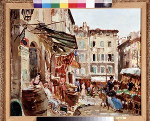Le marche place de Lenche a Marseille door Marcel Leprin