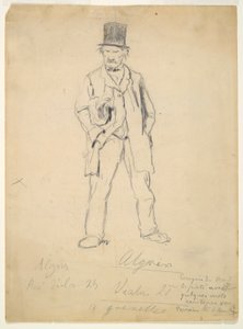 Schets van een Zwerver (recto); Vrouw en Twee Kinderen (verso) door Marcellin Desboutin
