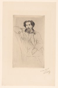 Portret van Henri Charles Guérard door Marcellin Gilbert Desboutin (signed by artist)