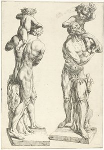 Silenus met de jonge Bacchus door Marcellus Laroon (I)
