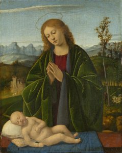 Madonna aanbidt het kind, ca. 1520