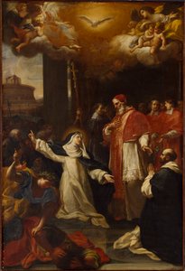 Sint Catharina smeekt paus Gregorius XI om terug te keren van Avignon naar Rome