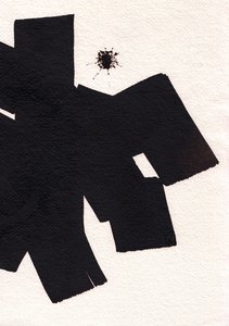 Zwart, 2023 (inkt op papier) door Marco Campedelli