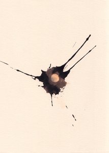 Blot 2, 2018 (inkt en bleekmiddel op papier) door Marco Campedelli