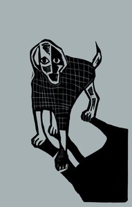 Hond, 2023 (linoleum op papier)