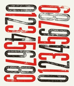 Nummers, 2014 (houtdruk op papier) door Marco Campedelli