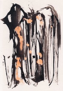 Wabi Sabi, 2018 (inkt en bleekmiddel op papier) door Marco Campedelli