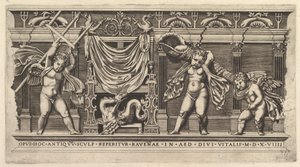 Speculum Romanae Magnificentiae: Bas-Relief met Drie Cupido