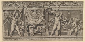 Speculum Romanae Magnificentiae: Bas-reliëf met drie cupido