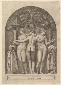 Speculum Romanae Magnificentiae: De Drie Gratiën, ca. 1515-27 door Marco Dente