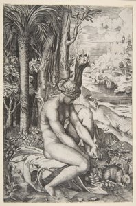 Venus die een Doorn uit haar Linkervoet Verwijdert terwijl ze op een Doek naast Bomen Zit, ca. 1515-27