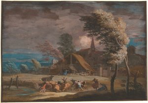 Een Stormachtig Landschap door Marco Ricci