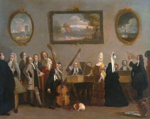 Repetitie van een opera door Marco Ricci