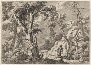 Twee Boetvaardige Mannen in de Wildernis door Marco Ricci