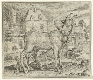 Fabel van de geit en de jonge wolf door Marcus Gheeraerts (I)