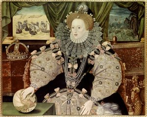 Portret van koningin Elizabeth I van Engeland, bekend als het Armada-portret, c.1588