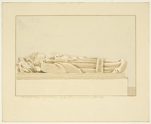 Beeld van abt Guilliam in de kathedraal van Bristol door Marcus H. Homes
