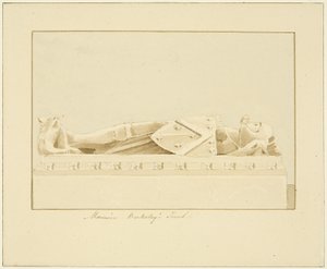 Beeld van Maurice, 7e graaf van Berkeley, in de kathedraal van Bristol