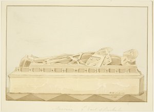 Beeld van Maurice, 7e graaf van Berkeley in de kathedraal van Bristol door Marcus H. Homes