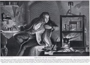 James Watt en de Stoommachine, illustratie uit 
