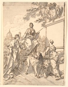 Allegorisch blad ter gelegenheid van de intocht van hertog Franz III in Florence 1739 door Marcus Tuscher