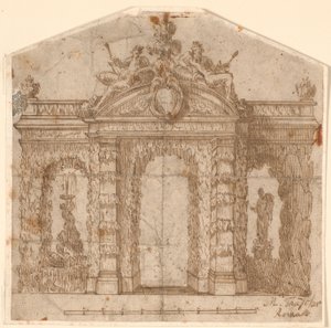 Architectonische tuindecoratie met fontein