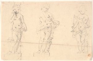Studieblad met Drie Putti