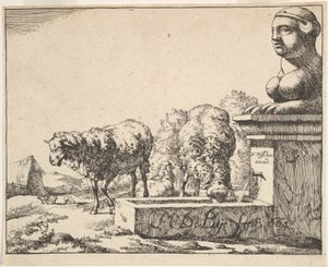 Schapen, uit een set van 16 platen, 1664
